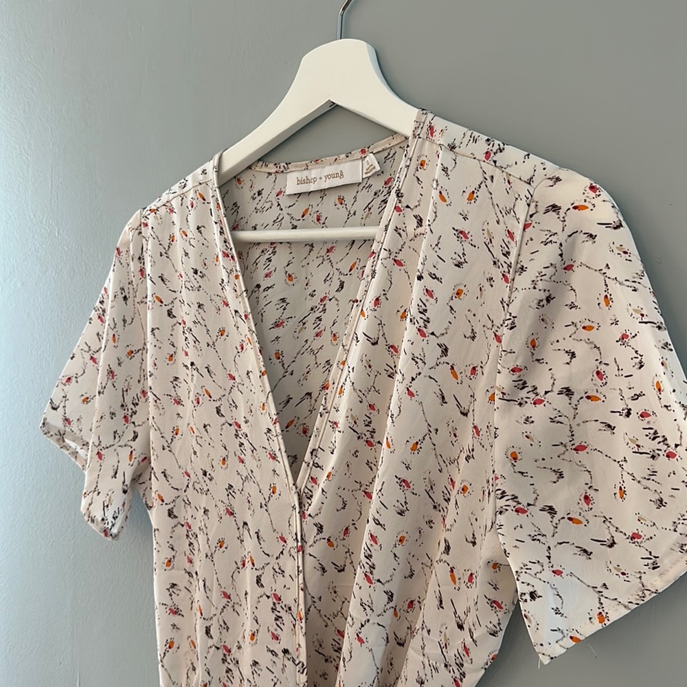 Bishop + Young Petra Wrap Dress- White with Harmony floral pattern